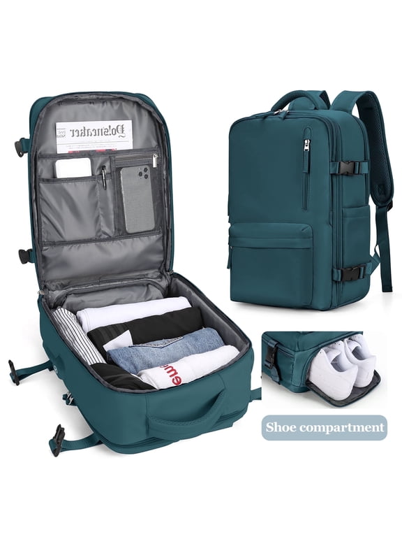 Women's Large Travel Backpack, Travel Backpack, Hiking Backpack, Waterproof Outdoor Sporty, Casual School Backpack, 14 Inch Laptop with USB Charging Port, Shoe Compartment