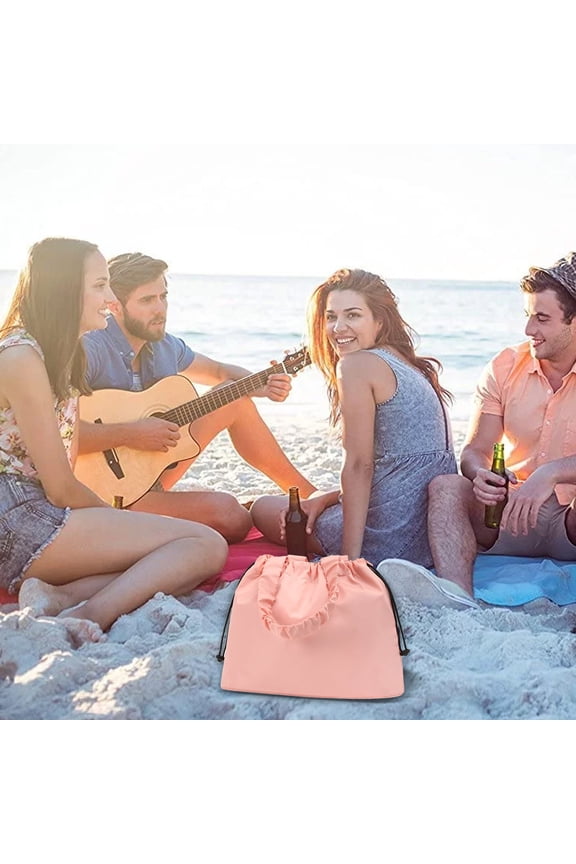 Women's Large Waterproof Beach Bag Dry Wet Separated Compartment, Sandproof Swim Tote with Zipper, Pink Foldable Travel Tote Gym Pool Bag for Women