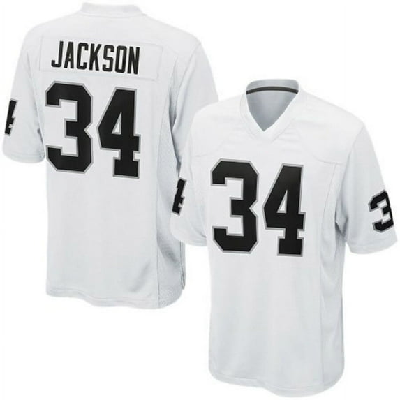 Women's Las Vegas Jackson 34 White Stitched T-Shirts Sports Player Game Top, Medium