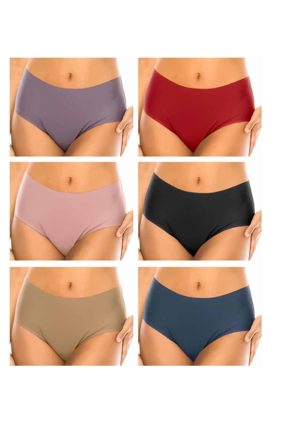 Women's Laser Cut Smooth Microfiber Stretch Solid Brief Panties 12 Pack (M)