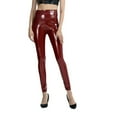 thumbnail image 1 of Women's Latex Coated High Elastic Leggings Sexy High Waisted Shiny Leather Pants Workout Yoga Fitness, 1 of 2
