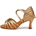thumbnail image 1 of Women's Latin Dance Shoes Satin Ballroom Salsa Practice Professional Performance Dancing Shoes, 1 of 15