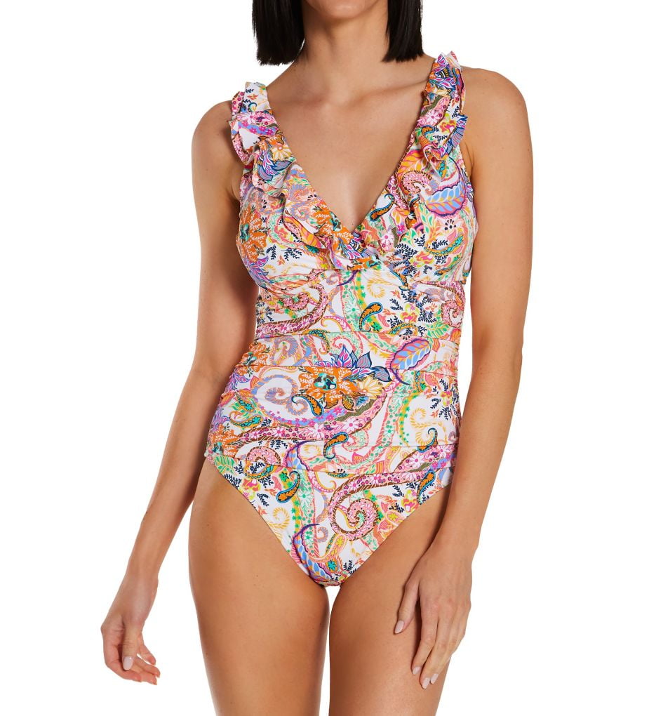 Robby Len Womens Sweet Talker Empire Swim Dress