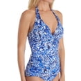 thumbnail image 1 of Women's Lauren Ralph Lauren LR8FN82 Playa Floral Halter Tankini Swim Top (Blue 8), 1 of 5