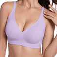 thumbnail image 1 of Women's Lavender Jelly Gel Bra, Seamless Wireless Full-Coverage T-Shirt Bra with Gentle Lift, Removable Pads, Wirefree Everyday Support, S-3XL Qeldulk, 1 of 9