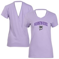 Women's Lavender Washington Huskies Bella Crossover Back V-Neck T-Shirt