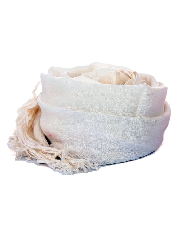 Women's Layered Knit Open Weave Scarf with Fringes White Scarf Wrap 20 x 72 inches