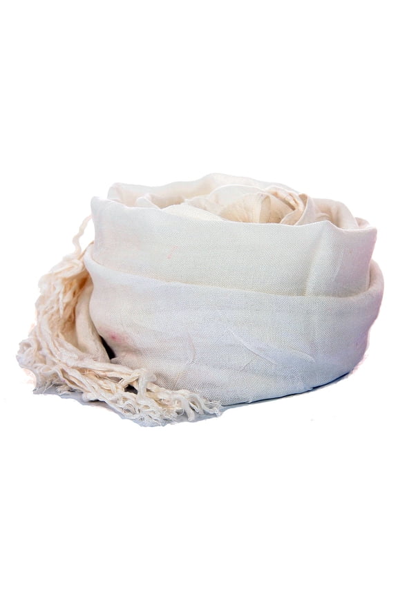 Women's Layered Knit Open Weave Scarf with Fringes White Scarf Wrap 20 x 72 inches