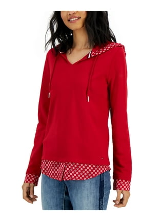 Tommy Hilfiger Womens Sweatshirts Hoodies Red Walmart