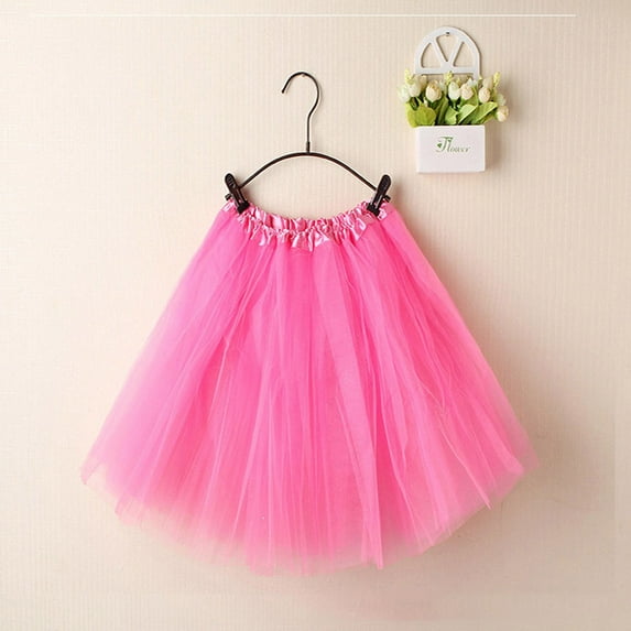 Women's Layered Mesh Mini Skirt Elastic Low Waist Pleated Patchwork Skirts Summer Structure Waistband Tutu Tulle Skirts Hot Pink Free