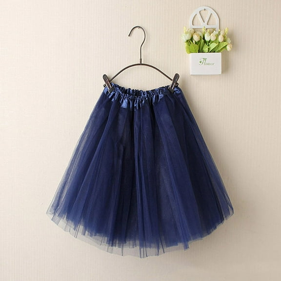 Women's Layered Mesh Mini Skirt Elastic Low Waist Pleated Patchwork Skirts Summer Structure Waistband Tutu Tulle Skirts Navy Free
