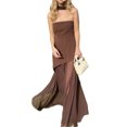 thumbnail image 1 of Women's Layered Tube Maxi Dress with Tiered Style and Asymmetrical Cut 95% Cotton 5% Spandex for Casual Summer Everyday, 1 of 6