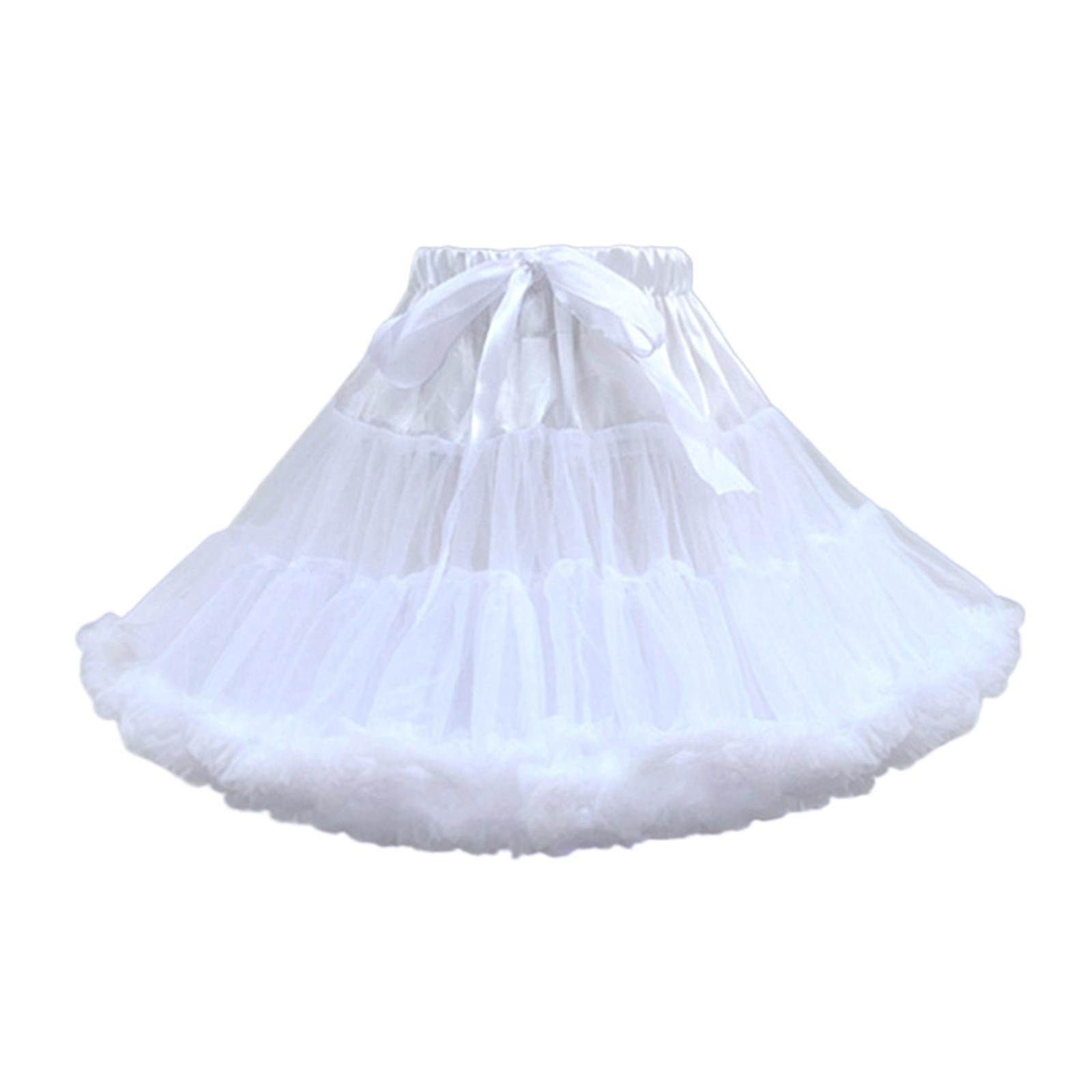ワンピース Tutu Pants Skirt White Women's Layered Tulle Petticoat Knee Length Skirt Tutu Skirt