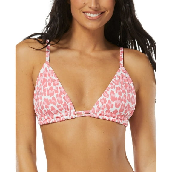 Women's Layla Animal Print Triangle Bikini Top Pink 34D