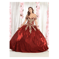 thumbnail image 1 of Women's Layla K Plus Size Ball Gown Burgundy Gold | Formal Quinceanera Dress LK155 And 20 BURGUNDY/GOLD, 1 of 1