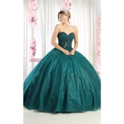 Womens Layla K Quinceanera Dress Ball Gown Bolero Glitter Style Lk141 Hunter Green Size 16