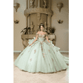 thumbnail image 1 of Women's Layla K Quinceanera Dress Sweetheart Ruffles Sequin Prom 2026 Gown LK272 Sage Green 8, 1 of 8
