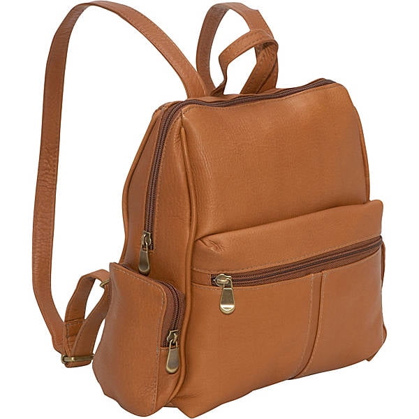 Le Donne brown leather medium size backpack Le Donne Leather U Zip Mid Size Woman main image 2