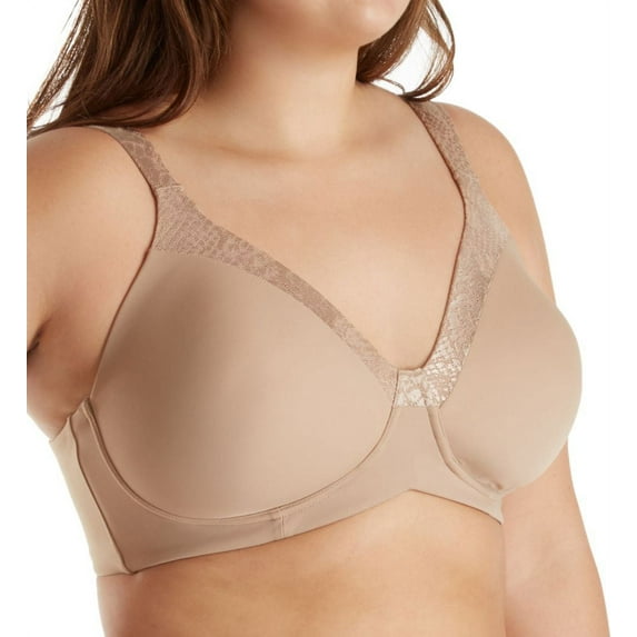Women's Leading Lady 5211 Luxe Body Side Smoothing Wirefree T-Shirt Bra (Warm Taupe 42G)