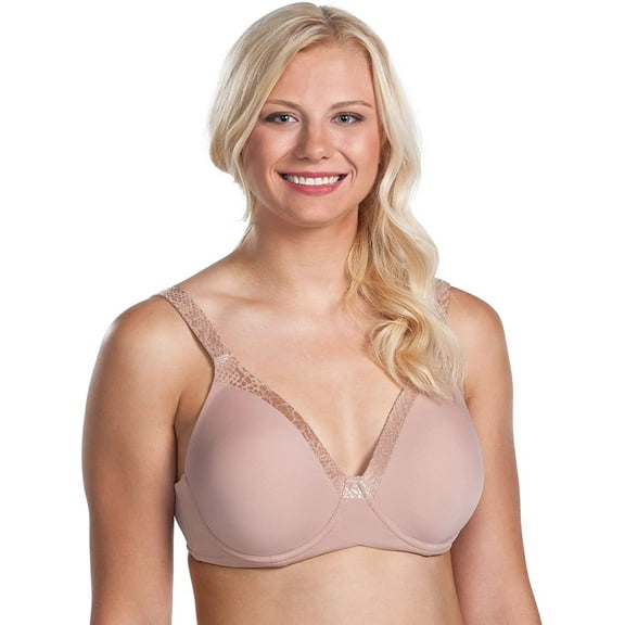 Women's Leading Lady 5211 Luxe Body Side Smoothing Wirefree T-Shirt Bra (Warm Taupe 48F)
