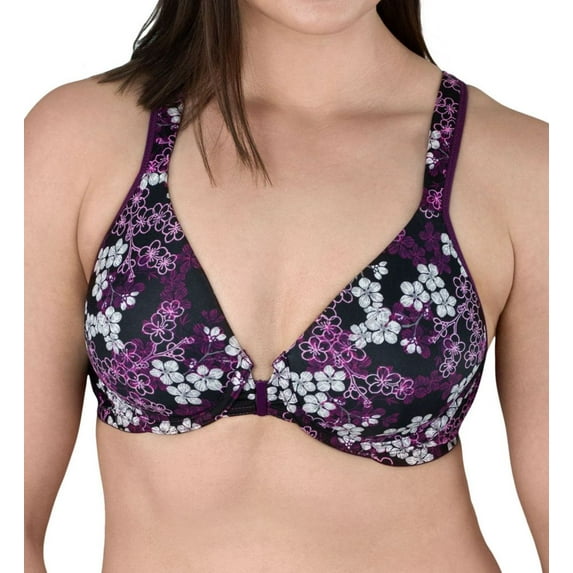 Women's Leading Lady 5415 Full Figure Front Close Racerback Bra (Cherry Blossom 38DD)