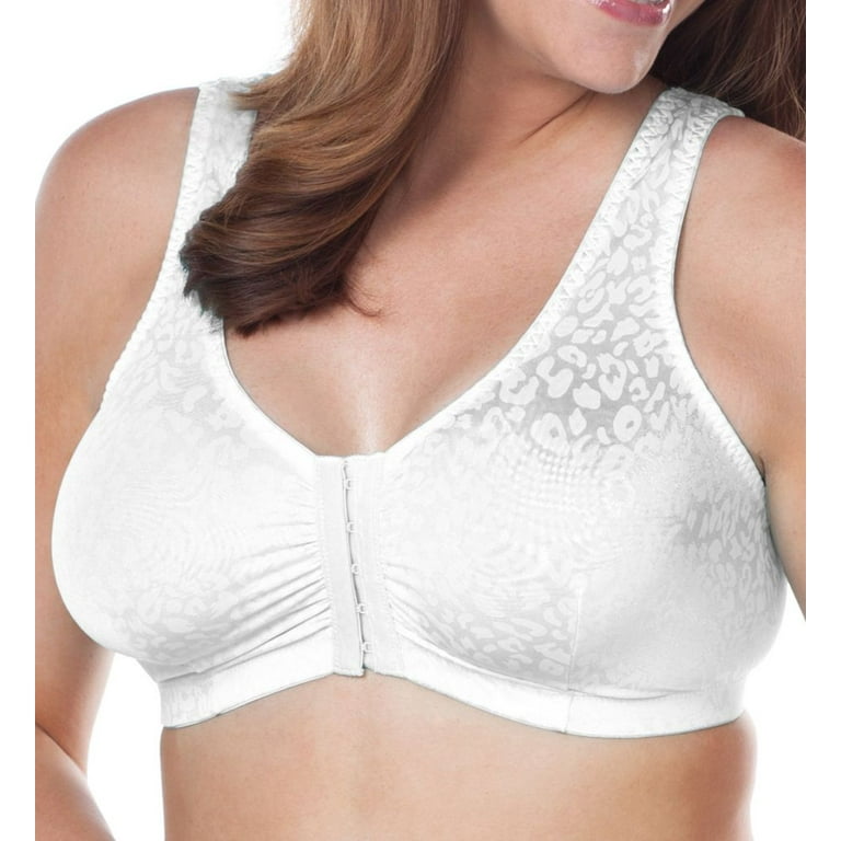 White Front Closure Cotton Comfort Bra B C D Dd Cup 44 at
