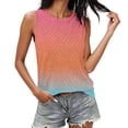 thumbnail image 1 of Women's Leaf Print Sleeveless Tank Top Casual Crew Neck Beach Cover Up Top, 1 of 5