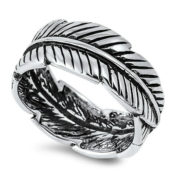 Women's Leaf Wrap Eternity Ring .925 Sterling Silver Band Jewelry Female Male Unisex Size 6