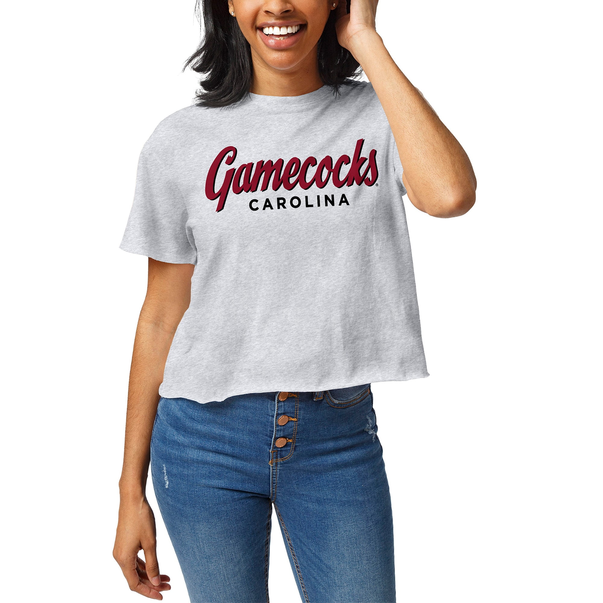 NCAA South Carolina Gamecocks Women’s Fleece Cardigan – Heather Grey | Cozy Open Front Sweater With Team Logo