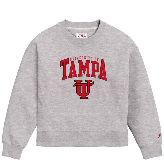 Women's League Collegiate Wear Ash Tampa Spartans 1636 Boxy Pullover Sweatshirt