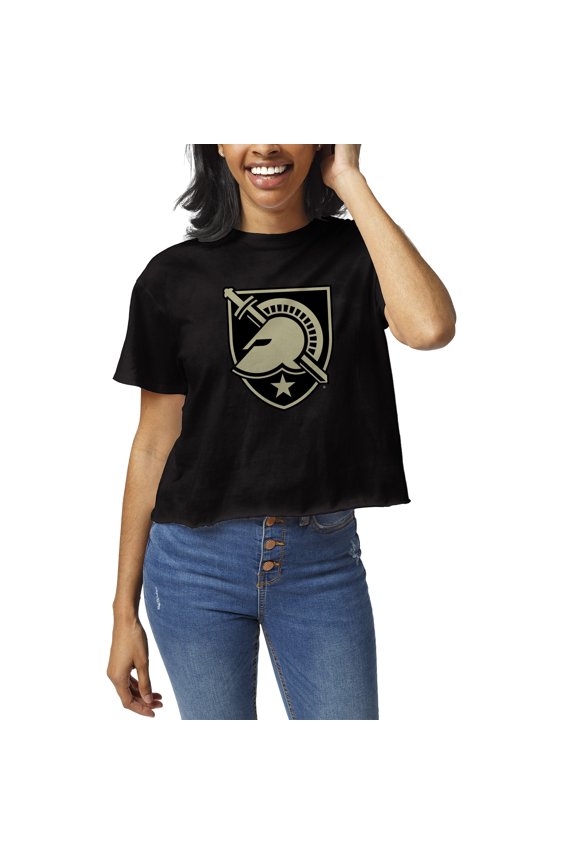 Women's League Collegiate Wear Black Army Black Knights Clothesline Crop T-Shirt