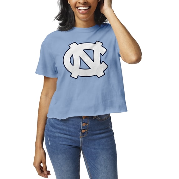 Women's League Collegiate Wear Carolina Blue North Carolina Tar Heels Clothesline Crop T-Shirt