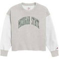 thumbnail image 1 of Women's League Collegiate Wear  Gray Michigan State Spartans Reverse Fleece Cropped Pullover Sweatshirt, 1 of 1