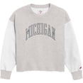thumbnail image 1 of Women's League Collegiate Wear  Gray Michigan Wolverines Reverse Fleece Cropped Pullover Sweatshirt, 1 of 1