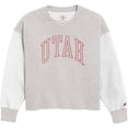 thumbnail image 1 of Women's League Collegiate Wear  Gray Utah Utes Reverse Fleece Cropped Pullover Sweatshirt, 1 of 1