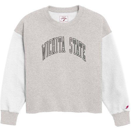 Women's League Collegiate Wear Gray Wichita State Shockers Reverse Fleece Cropped Pullover Sweatshirt