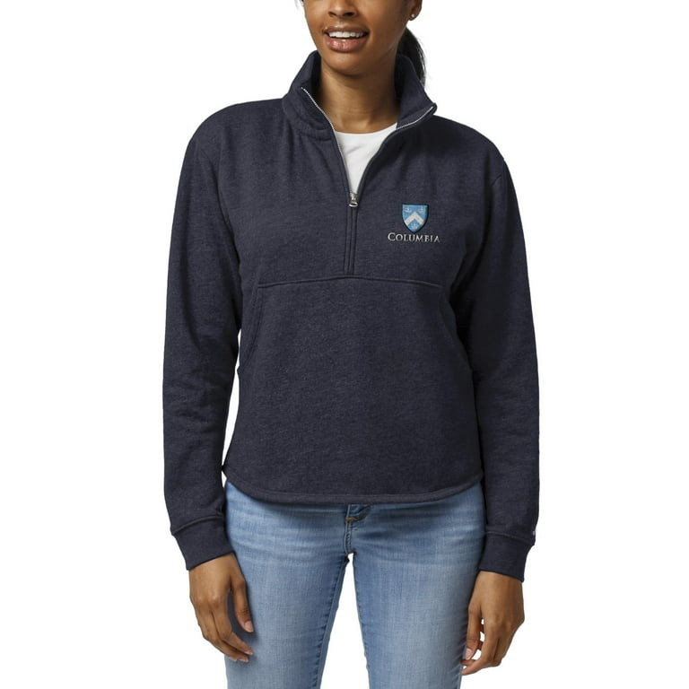 Women s League Collegiate Wear Heather Navy Columbia University Victory Springs Tri Blend Quarter Zip Pullover Walmart