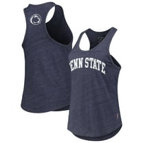 Women's League Collegiate Wear Heather Navy Penn State Nittany Lions Two-Hit Intramural Tri-Blend Scoop Neck Racerback