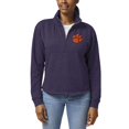 thumbnail image 1 of Women's League Collegiate Wear Heather Purple Clemson Tigers Victory Springs Tri-Blend Quarter-Zip Pullover Sweatshirt, 1 of 1