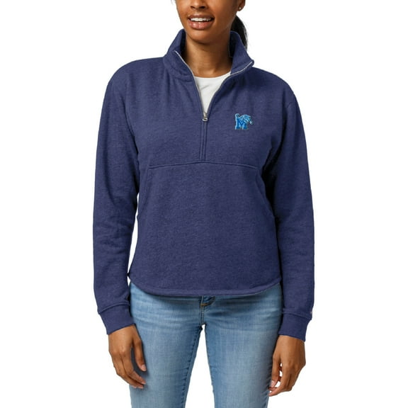 Women's League Collegiate Wear  Heather Royal Memphis Tigers Victory Springs Tri-Blend Quarter-Zip Pullover Sweatshirt