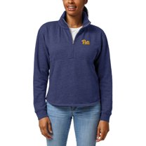 Women's League Collegiate Wear Heather Royal Pitt Panthers Victory Springs Tri-Blend Quarter-Zip Pullover Sweatshirt