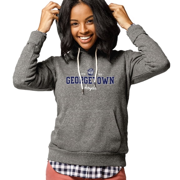 Women's League Collegiate Wear Heathered Gray Georgetown Hoyas Victory Springs Pullover Hoodie