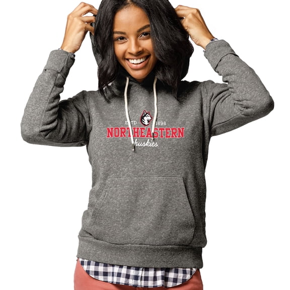 Women's League Collegiate Wear Heathered Gray Northeastern Huskies Victory Springs Pullover Hoodie