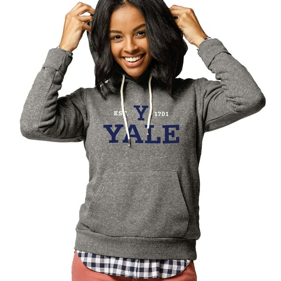 Women's League Collegiate Wear Heathered Gray Yale Bulldogs Victory Springs Pullover Hoodie