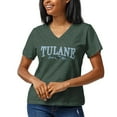thumbnail image 1 of Women's League Collegiate Wear Heathered Green Tulane Green Wave Intramural Boyfriend V-Neck T-Shirt, 1 of 1