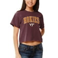 thumbnail image 1 of Women's League Collegiate Wear Maroon Virginia Tech Hokies Clothesline Cotton Crop T-Shirt, 1 of 1