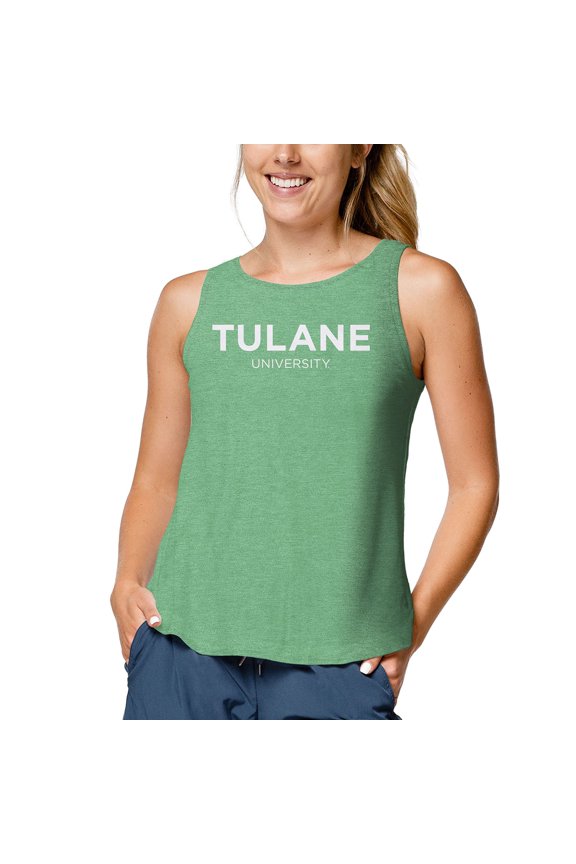 Women's League Collegiate Wear Mint Tulane Green Wave Tri-Flex Trapeze Tank Top