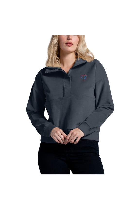 Women's League Collegiate Wear Navy DePaul Blue Demons Stretch Cord Half-Zip Sweatshirt
