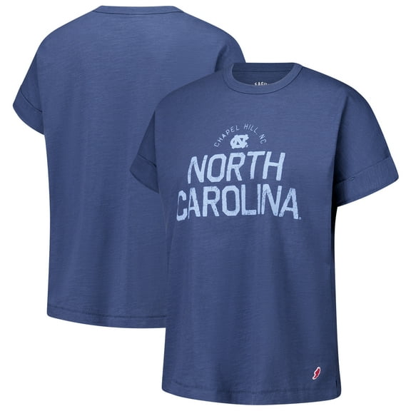Women's League Collegiate Wear Navy North Carolina Tar Heels Slub Rolled Cuff T-Shirt
