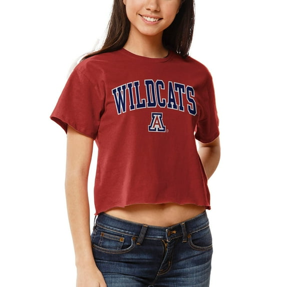 Women's League Collegiate Wear Red Arizona Wildcats Clothesline Cotton Crop T-Shirt